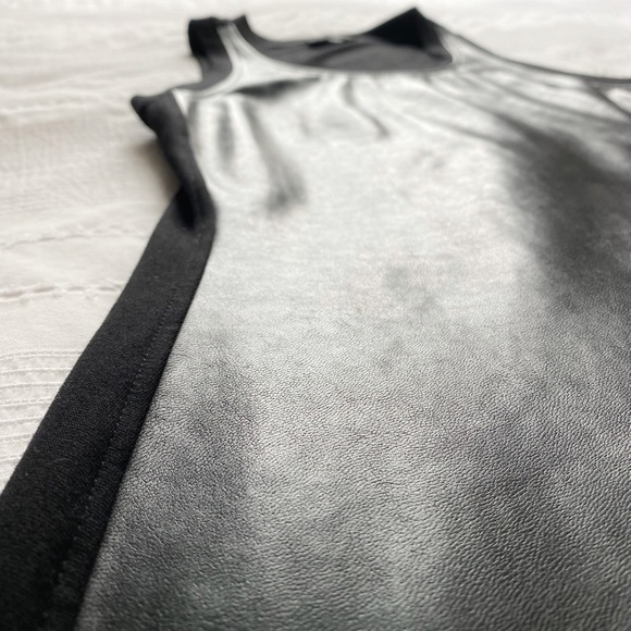 ARITZIA WILFRED FREE BEHATI BLACK FAUX LEATHER SLEEVELESS BODYCON MINI DRESS - S - Picture 7 of 9